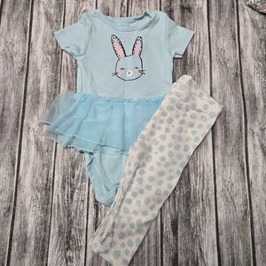 Okie dokie light blue bunny tutu outfit